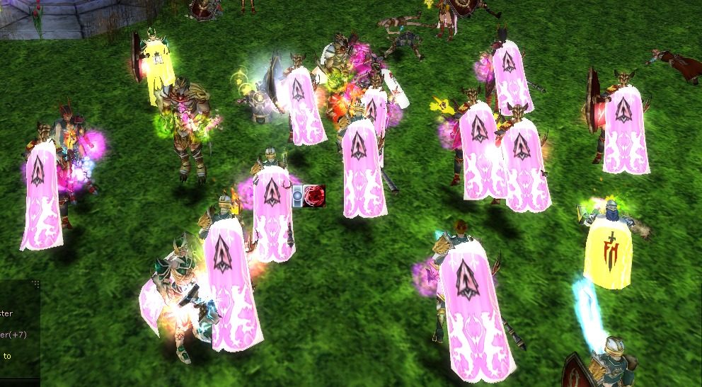 Sahada tüm clan — pembe pelerinler